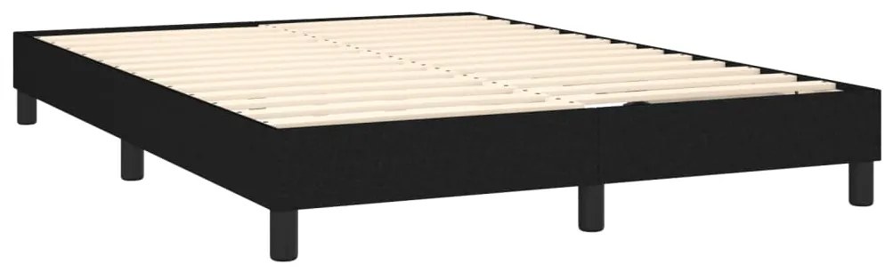 Cama com molas/colchão 140x200 cm tecido preto