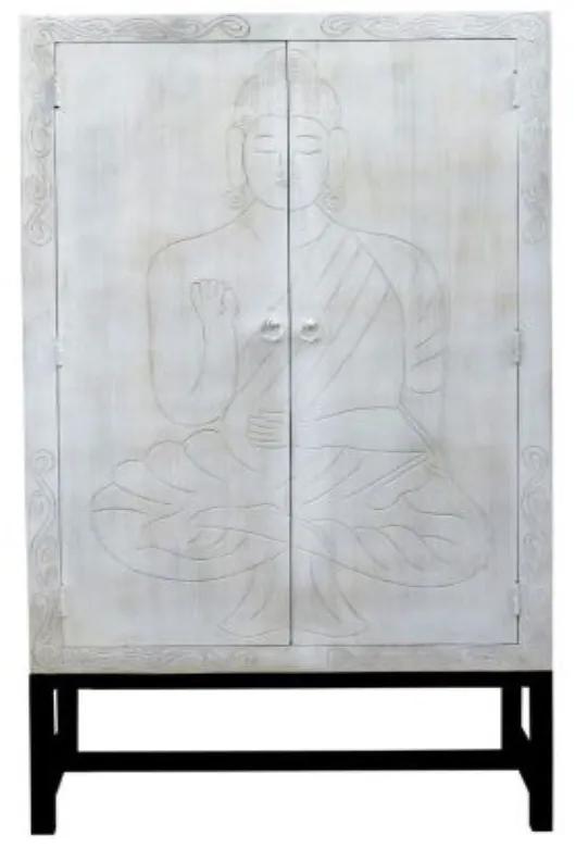 Armário DKD Home Decor Preto Metal Branco Madeira de mangueira (100 x 40 x 197 cm)
