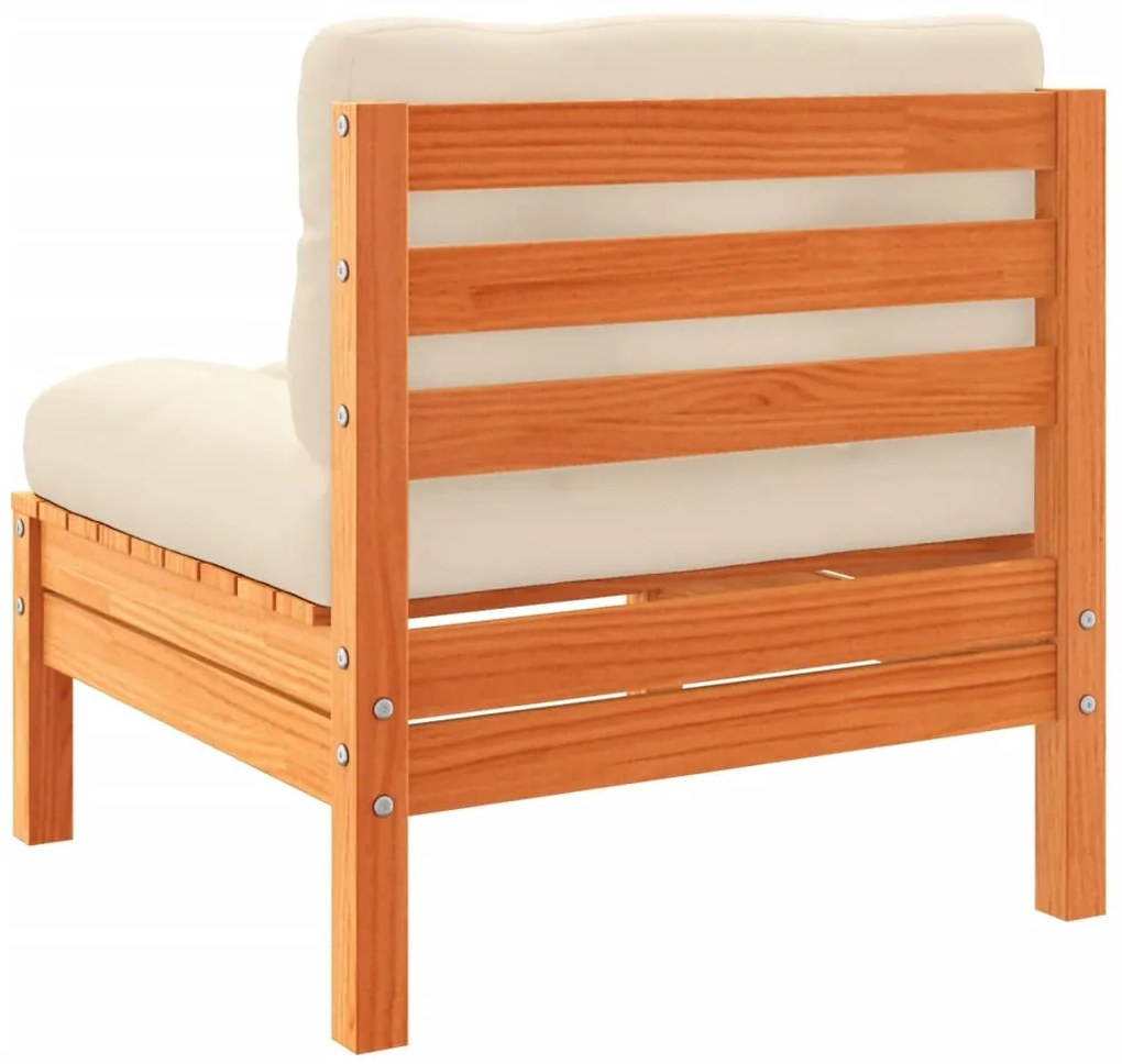 5pcs conj. sofás jardim + almofadões pinho maciço castanho-mel