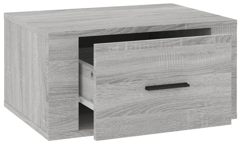 Mesa de cabeceira de parede 50x36x25 cm cinzento sonoma