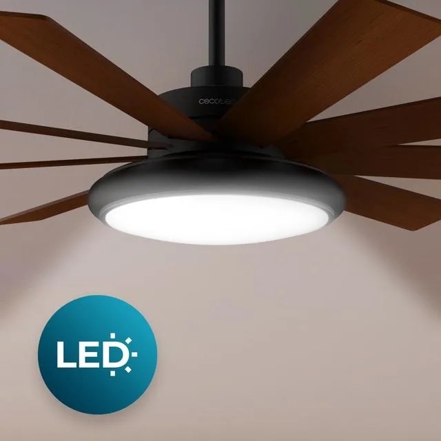 Ventoinha de teto EnergySilence Aero 7000 Light Pro de 70" e 36 W com luz LED de 32 W, controlo remoto, 6 velocidades, 9 pás, modo Inverno/Verão