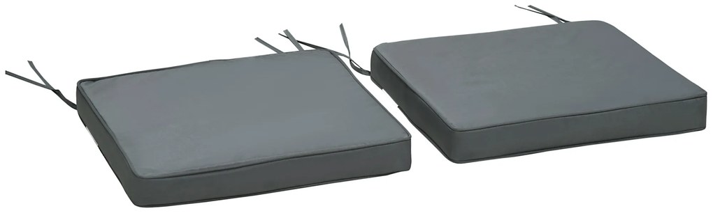 Outsunny Conjunto de 2 Almofadas de Cadeira de Jardim Externa Assento Removíveis Enchimento 5 cm Poliéster 45x45 cm Cinza Escuro | Aosom Portugal