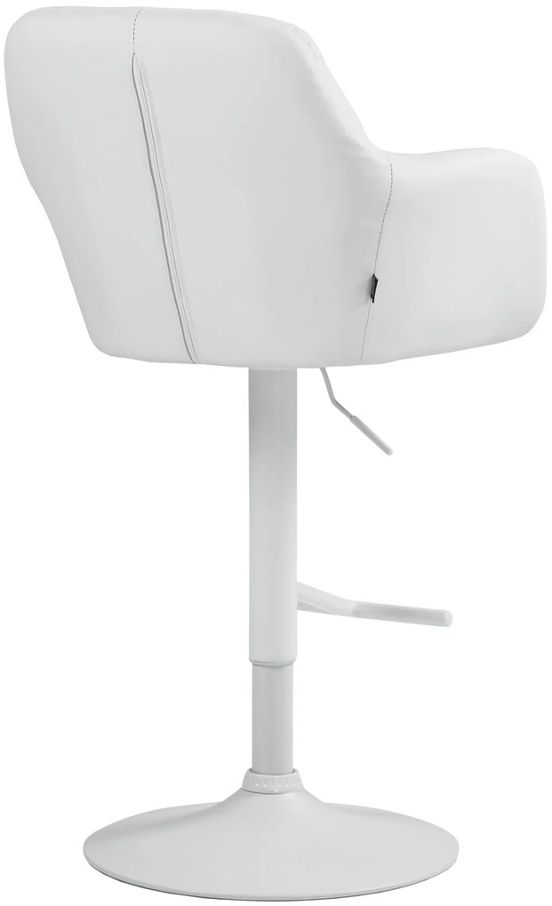 Banco de bar Natoma em couro sintético com estrutura branca 97-118 x 57 x 59 cm Branco