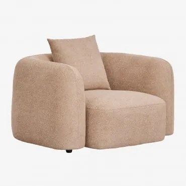 Cadeirão Em Chenille Coco Tecido De Chenille Espesso Castanho Latte - Sklum
