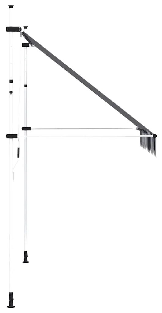 Toldo retrátil manual 250 cm riscas azuis e brancas