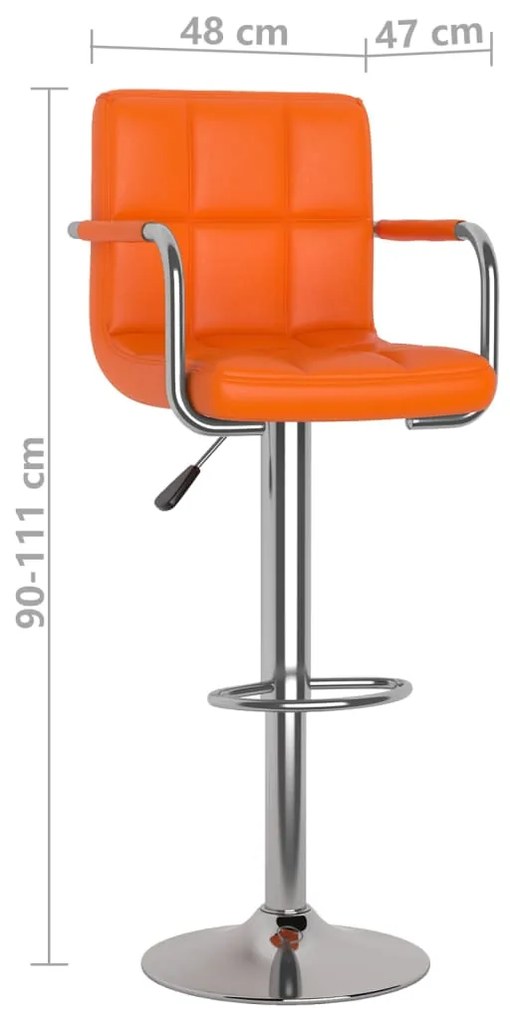 Bancos de bar 2 pcs couro artificial laranja