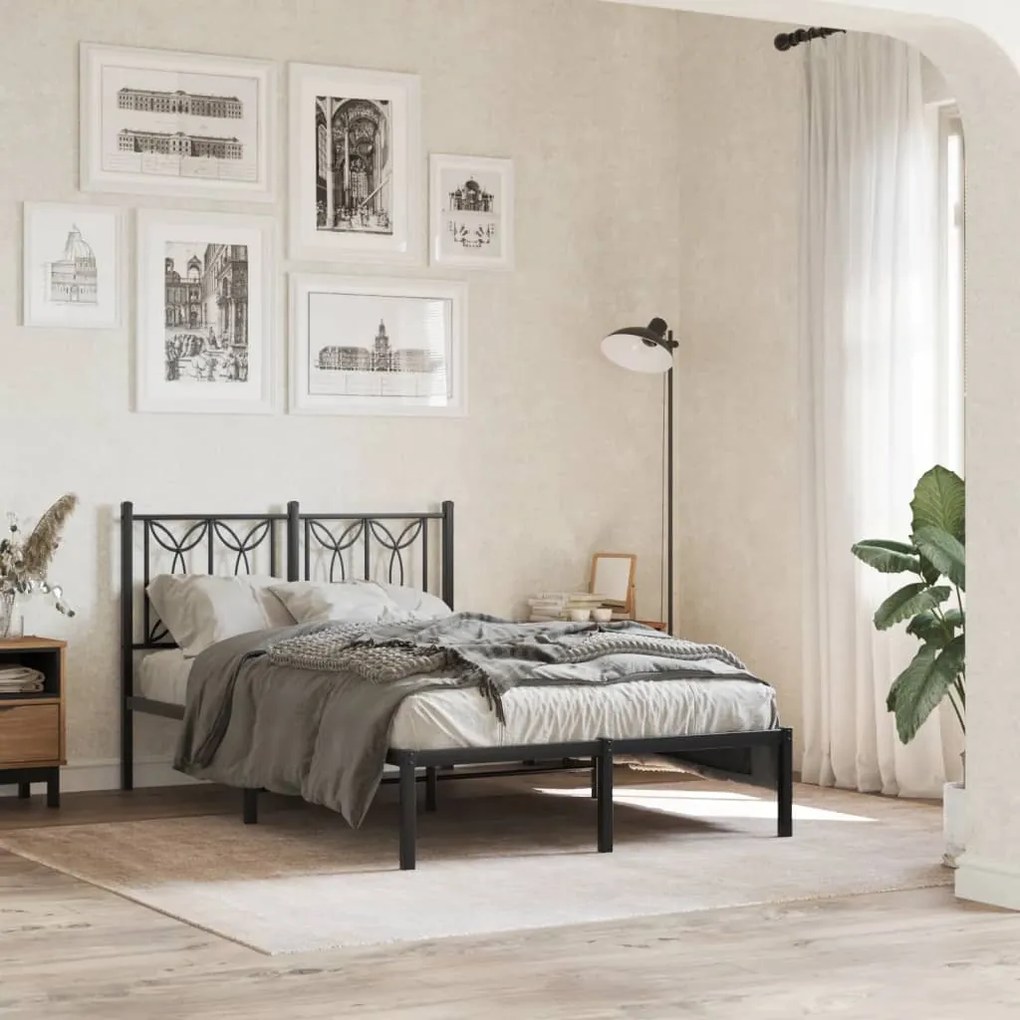 Cabeceira de cama 120 cm metal preto