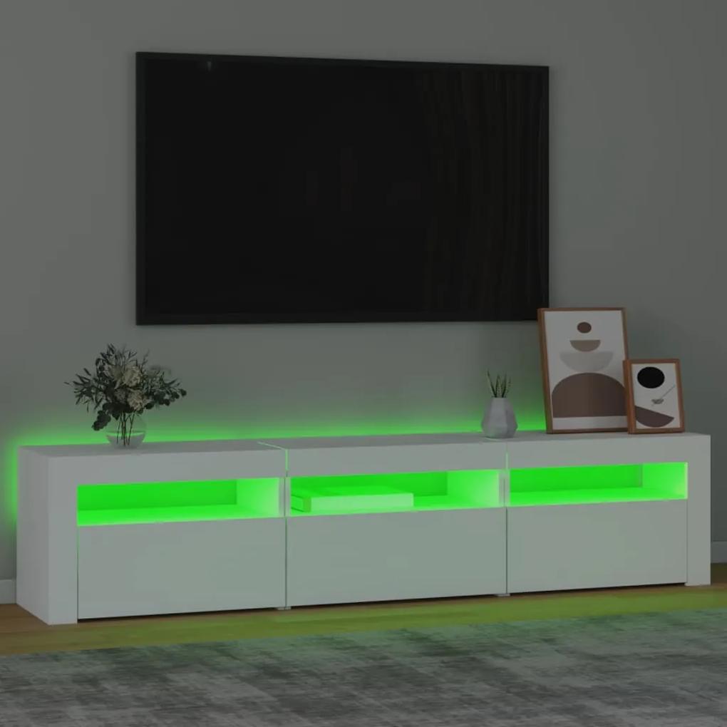 Móvel de TV com luzes LED 180x35x40 cm branco