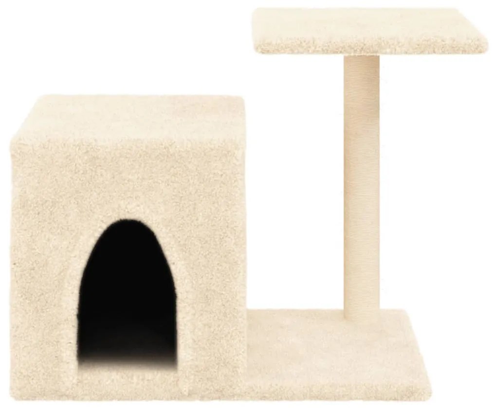 Árvore para gatos c/ postes arranhadores sisal 50,5 cm creme