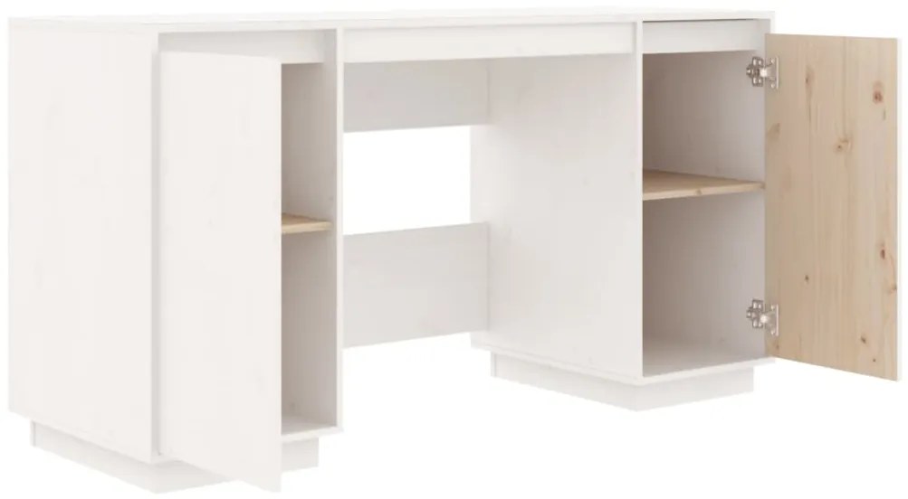 Secretária 140x50x75 cm madeira de pinho maciça branco