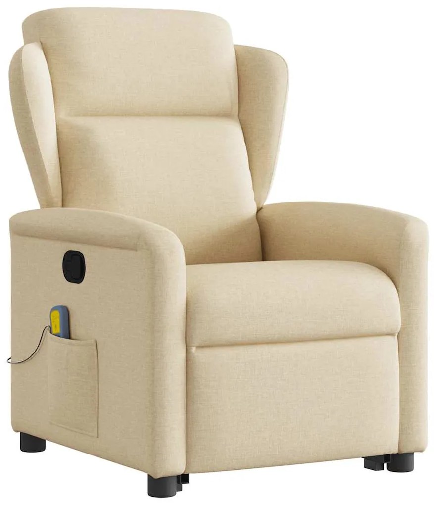 Poltrona elevatória de massagens tecido cor creme