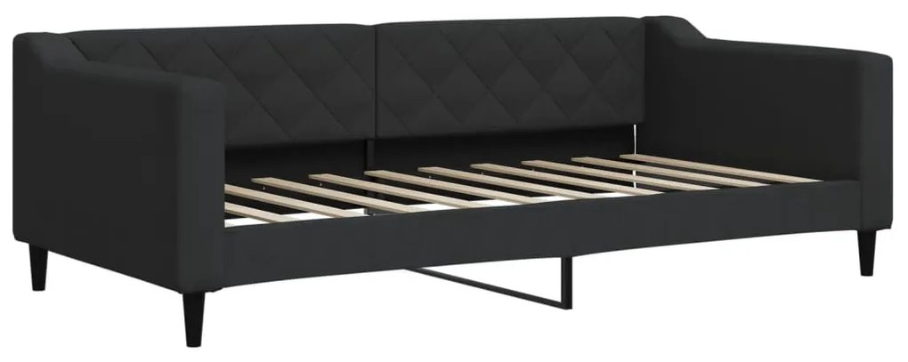 Sofá-cama com colchão 90x190 cm tecido preto