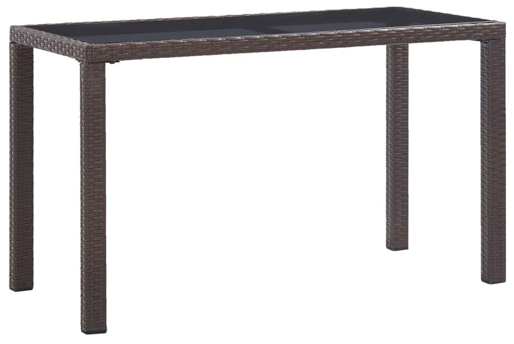 vidaXL Mesa de jardim 123x60x74 cm vime PE castanho