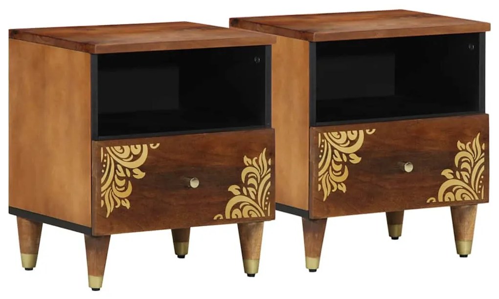 vidaXL Armário de Cabeceira 2 pcs Marrom mel 40 x 33 x 46 cm