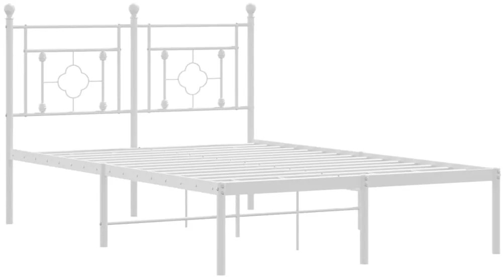 Estrutura de cama com cabeceira 120x200 cm metal branco