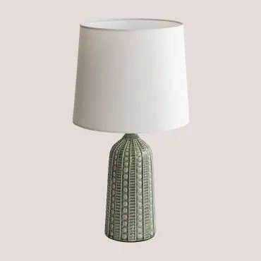Candeeiro De Mesa Em Cerâmica Leinac Verde Cáqui - Sklum