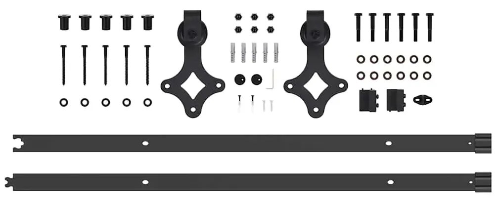 Porta Deslizante vidaXL com Kit de Hardware 'ORKDAL'Madeira Sólida Bra