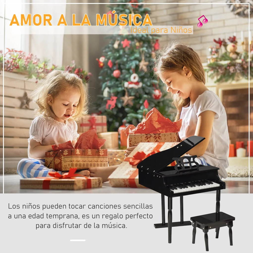 Homcom - Piano infantil 37 Teclas HomCom