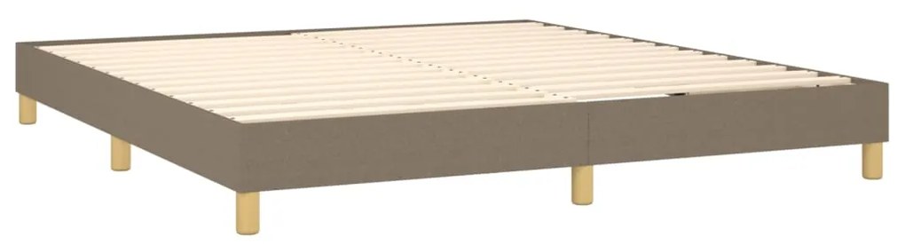 Cama box spring colchão/LED 160x200 cm tecido cinza-acastanhado