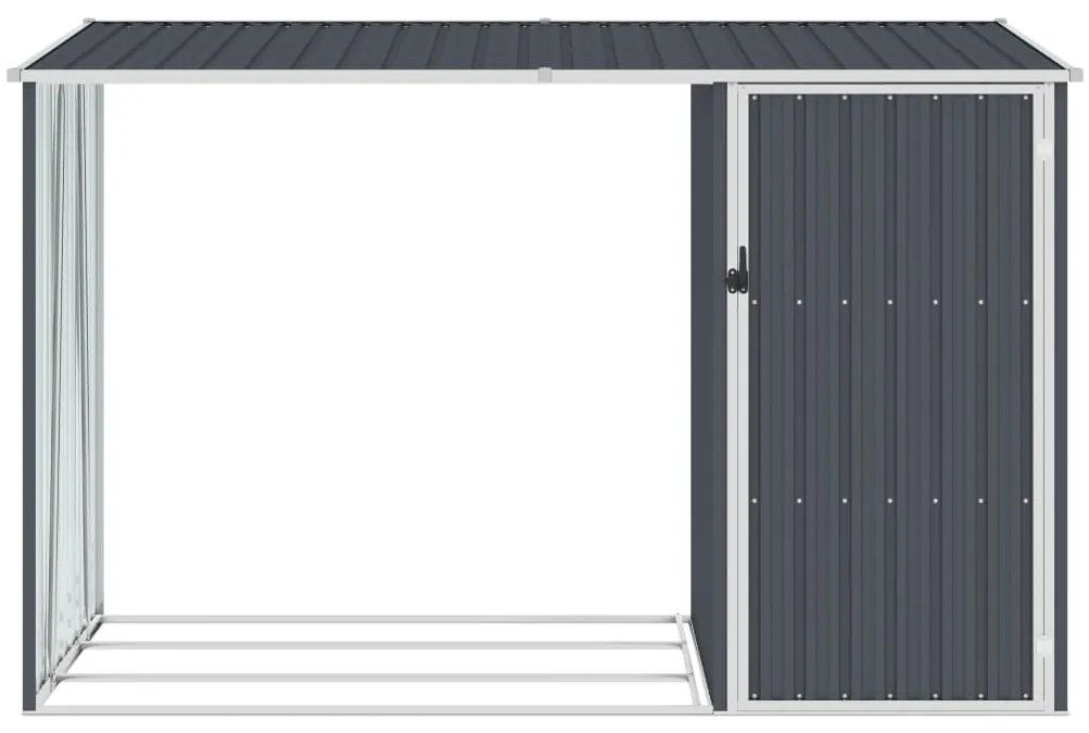 Abrigo de lenha jardim 245x98x159cm aço galvanizado antracite