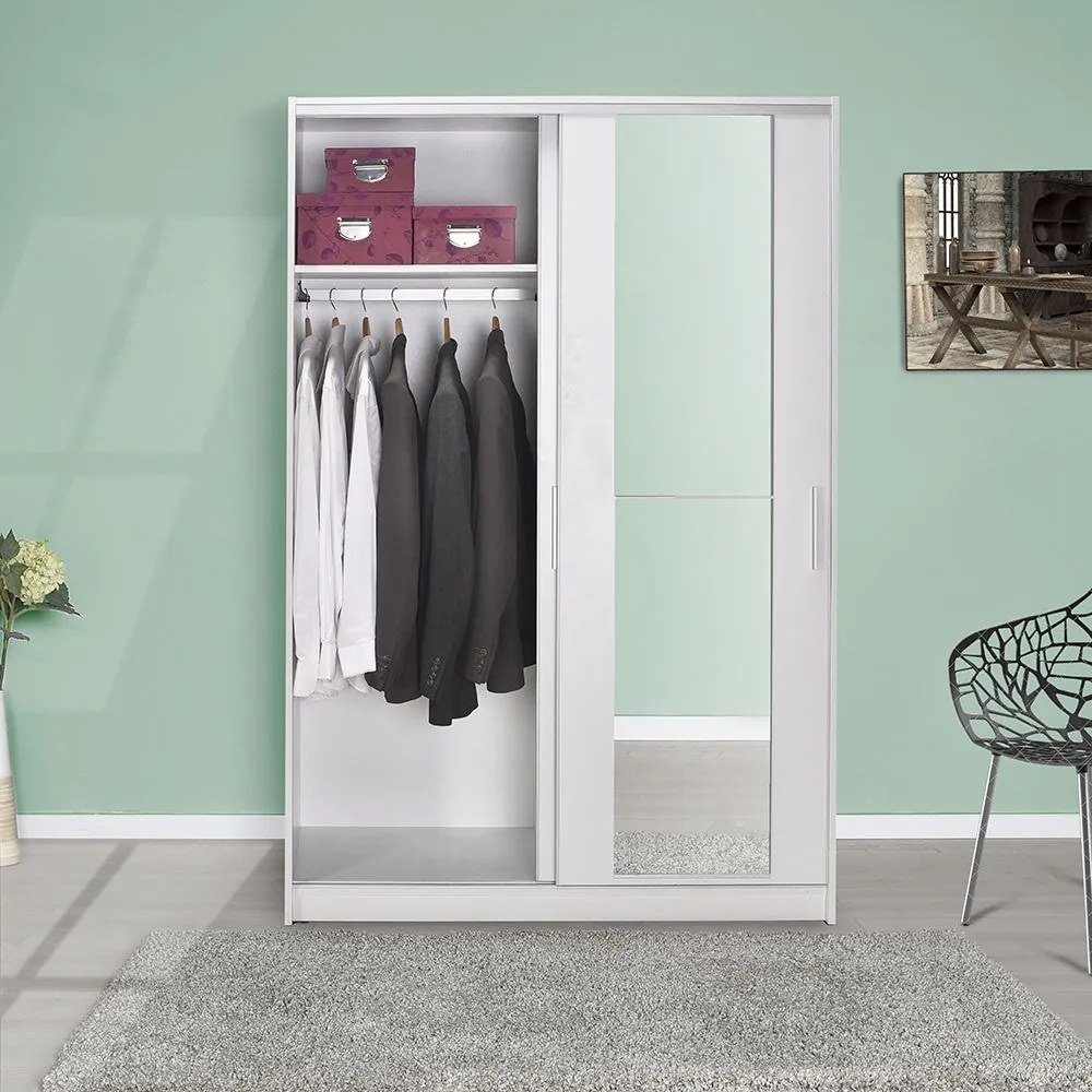 Roupeiro "Lúmina" – Branco – 120 x 182 x 52 cm – Design Moderno