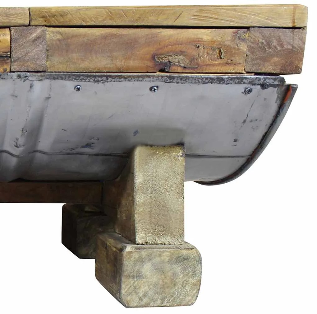 Mesa de centro 90x50x35 cm mistura de madeiras recicladas