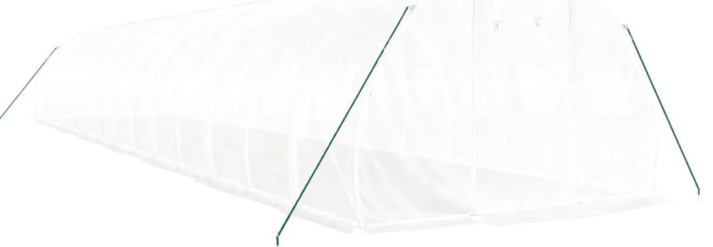 Estufa com estrutura de aço 42 m² 14x3x2 m branco