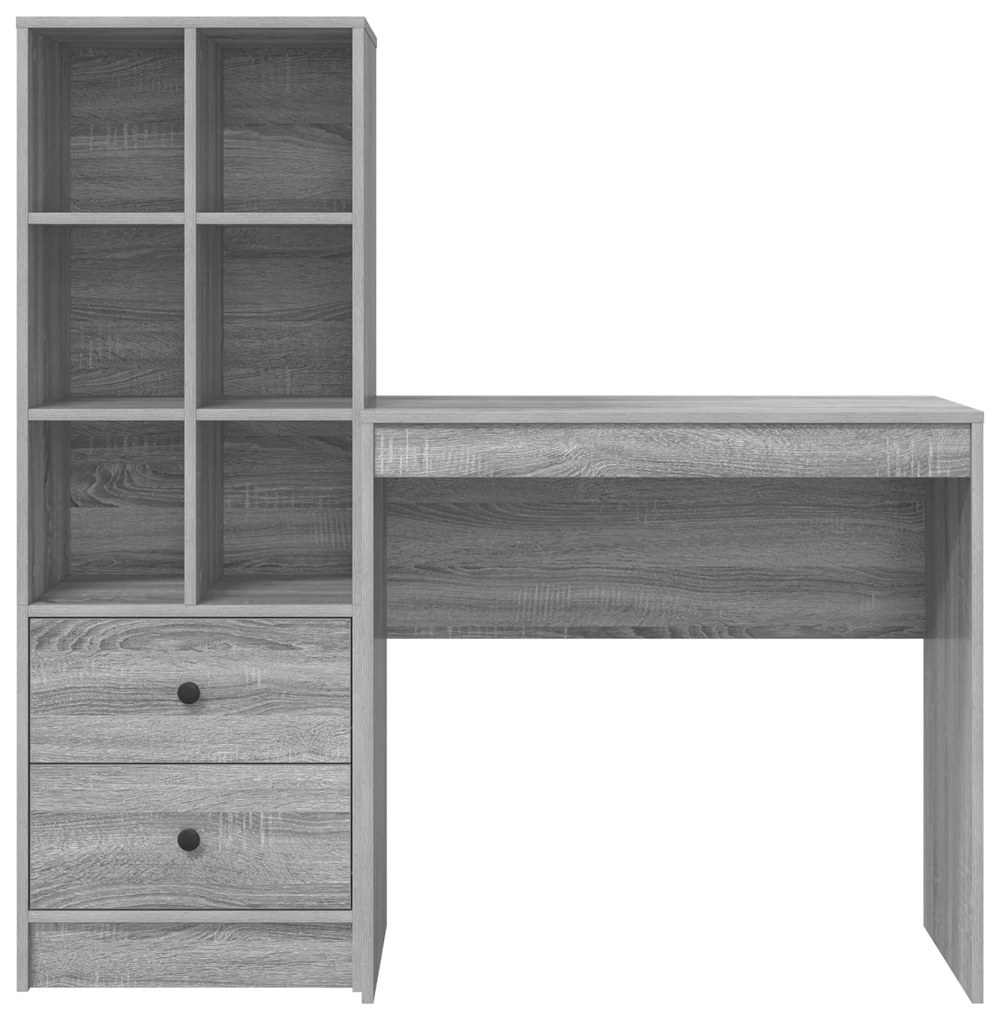 Mesa com Armazenamento Cinza Sonoma Madeira Engenharia