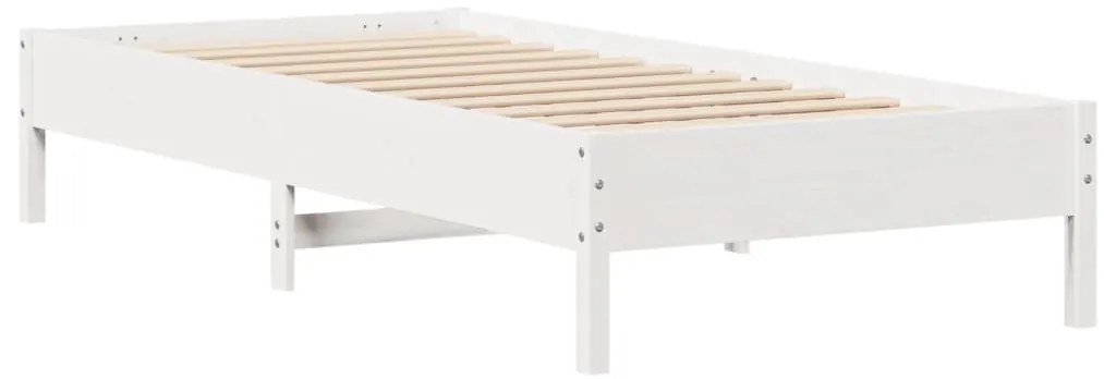 Cama com estante sem colchão 90x200 cm pinho maciço branco