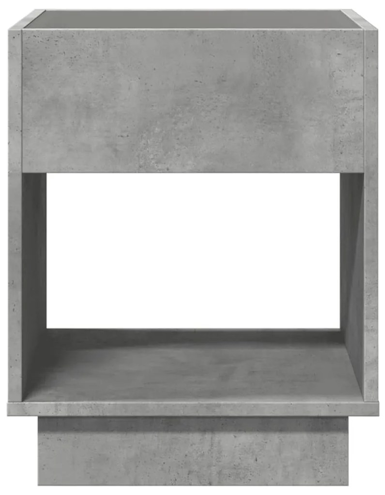 Mesa de cabeceira c/ LED Infinity 40x40x50 cm cinzento cimento