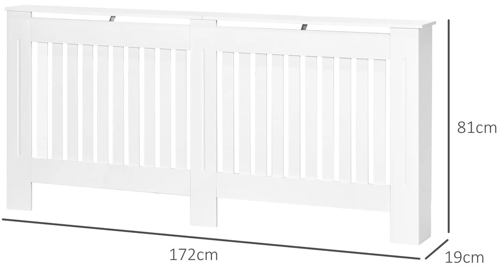 Cobertura Radiador Moderna de MDF 172x19x81 cm Branco