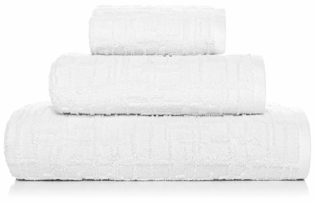 3 toalhas de banho 100% algodão orgânico - GAUFRE  de SOREMA: Branco