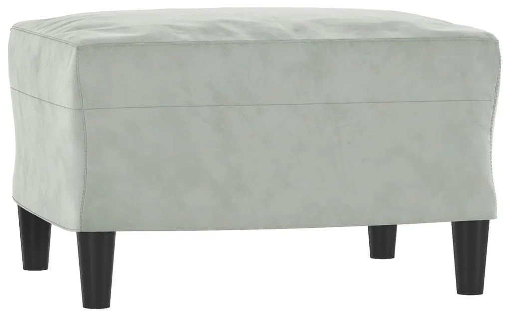 3 pcs conjunto de sofás veludo cinzento-claro