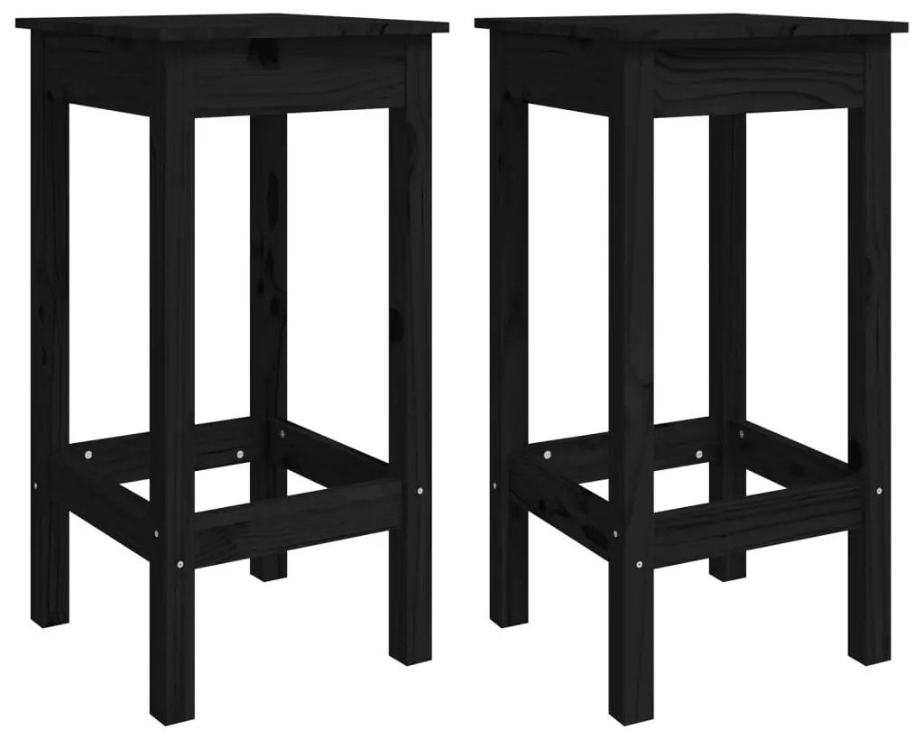 5 pcs conjunto de bar pinho maciço preto