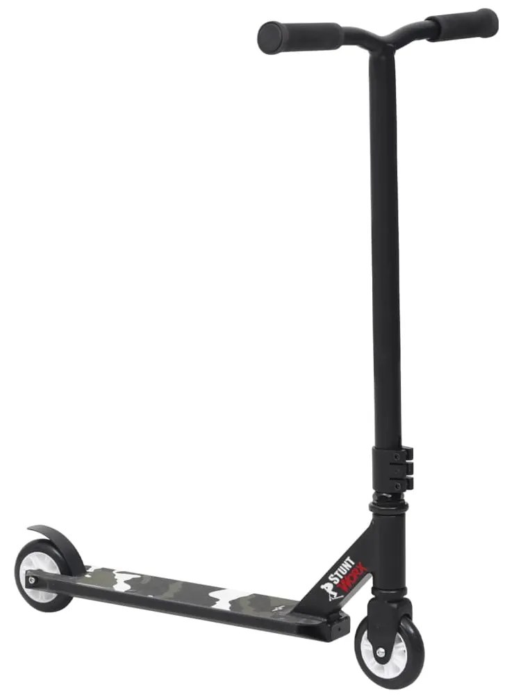 80264 vidaXL Trotinete acrobática com guiador de alumínio preto