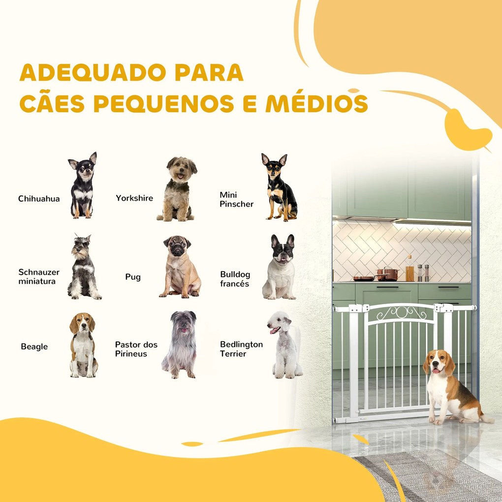PawHut Barreira de Segurança para Cães Extensível 76-102 cm Barreira p
