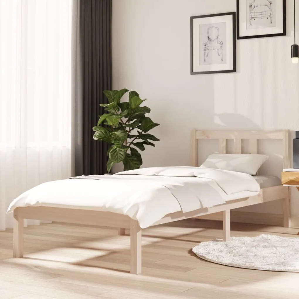 Estrutura cama pequena solteiro 75x190 cm madeira maciça