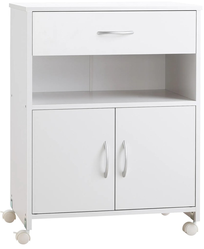 Vinsetto Armário para Impressora com Rodas e Gaveta 60x39x80cm Branco