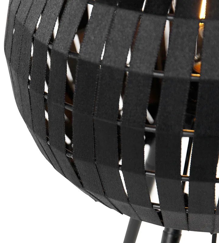 Candeeiro de mesa moderno tripé preto - Zoë