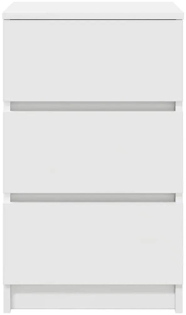 Mesas de cabeceira 3 gavetas 2 pcs 39x35x65cm branco