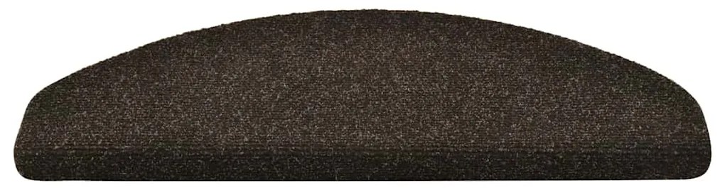 Tapetes de escada autoadesivos 30 pcs 65x21x4cm castanho-escuro