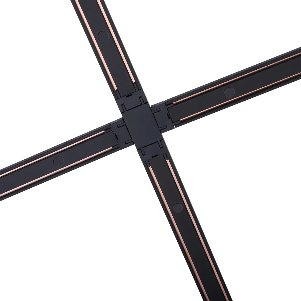 Sistema de iluminação de trilho moderno preto monofásico 1000 cm - Magnetic