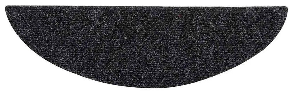 Tapetes de escada autoadesivos 5 pcs 56x17x3 cm agulhado preto