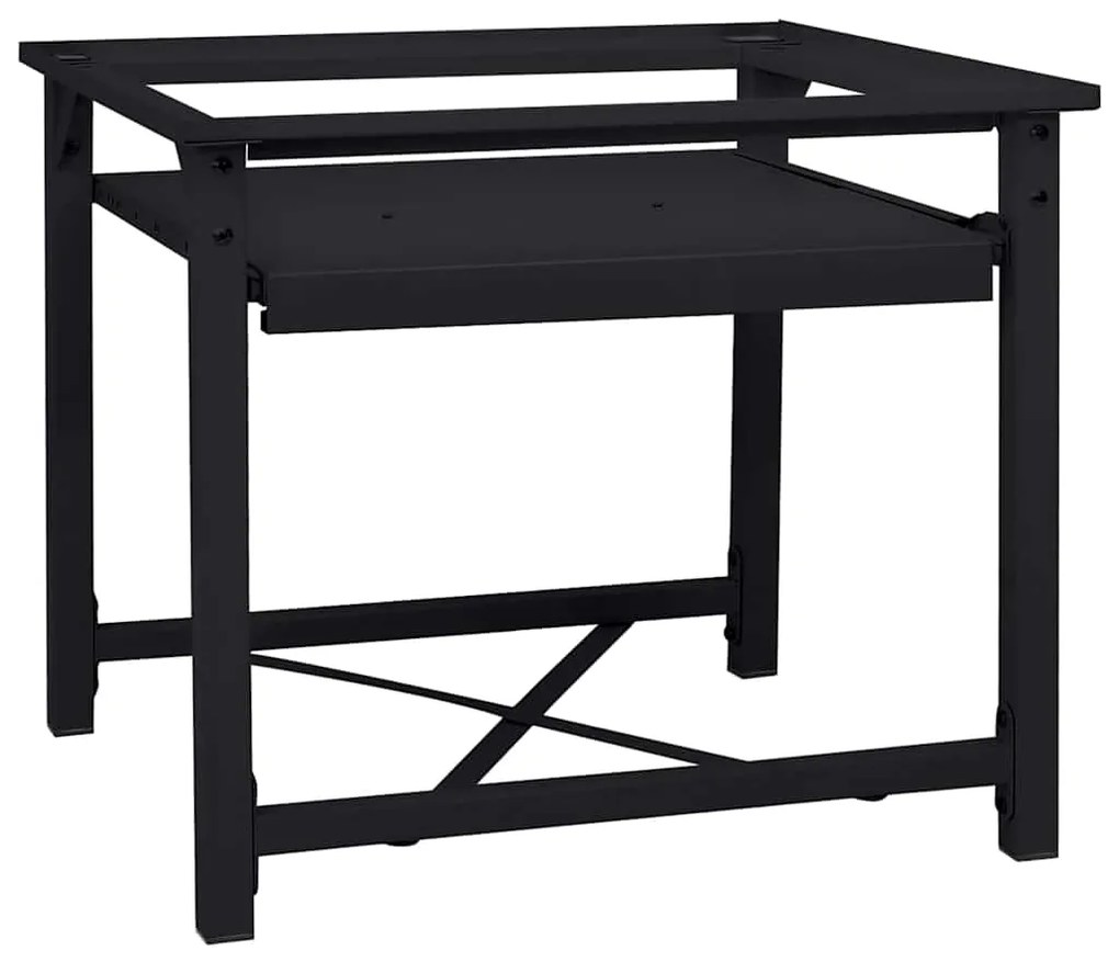 vidaXL Pedestal para Máquina de Lavar Preto 60 x 56 x 52 cm Aço