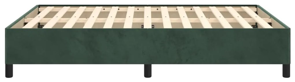 Estrutura de cama sem colchão 140x190 cm veludo verde-escuro