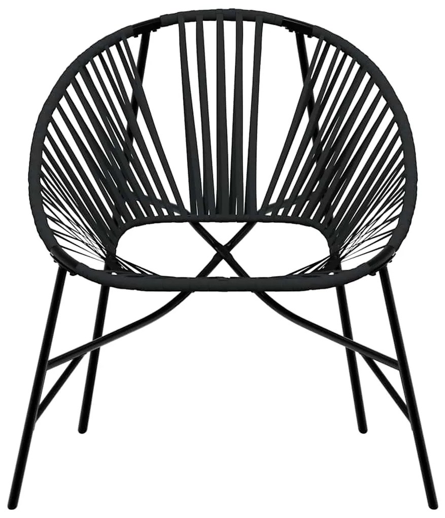 Cadeira de jardim em forma de ovo vime PE preto