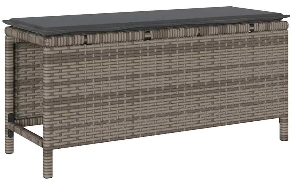 Conjunto de Jantar de Jardim de 3 Peças com Almofadas Cinza em Rattan