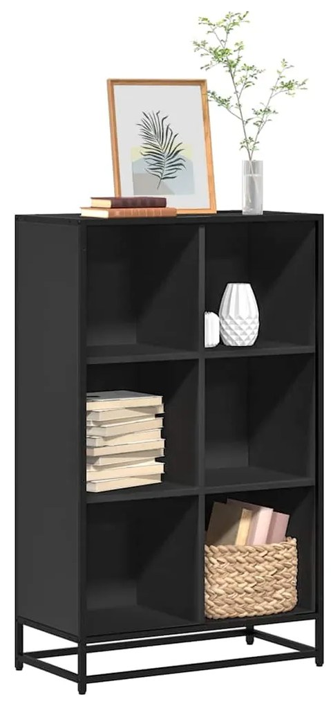 vidaXL Estante 65,5x33x107,5 cm derivados de madeira preto