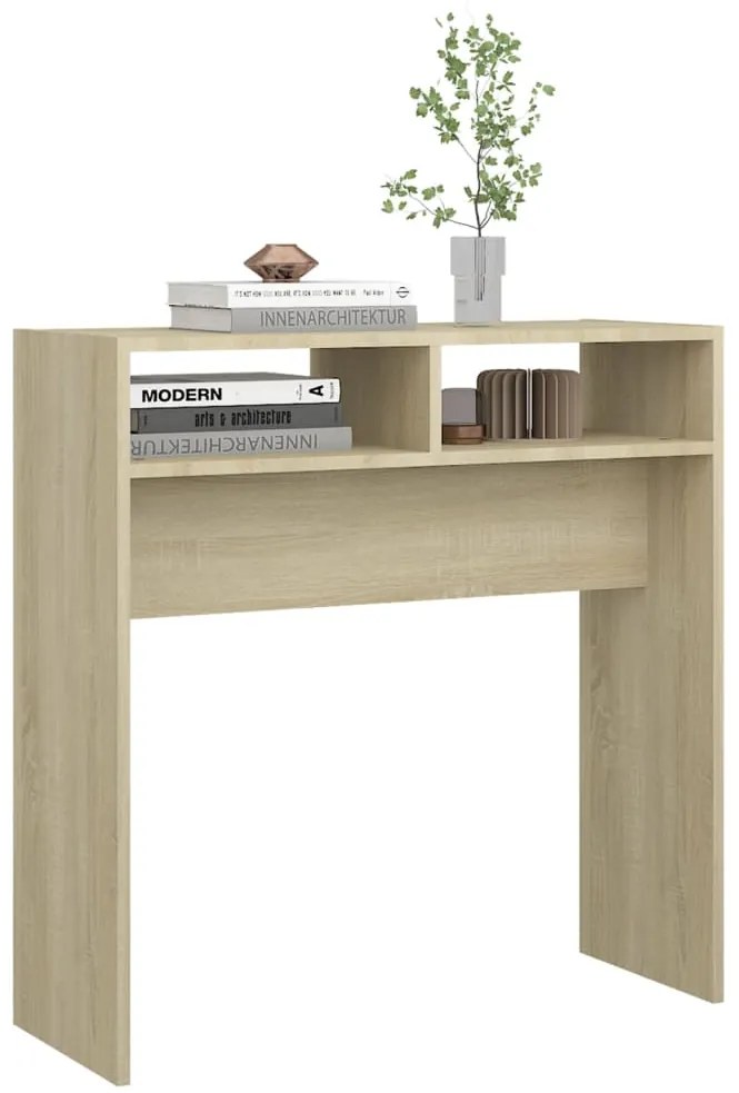 Mesa consola 78x30x80 cm derivados de madeira carvalho sonoma
