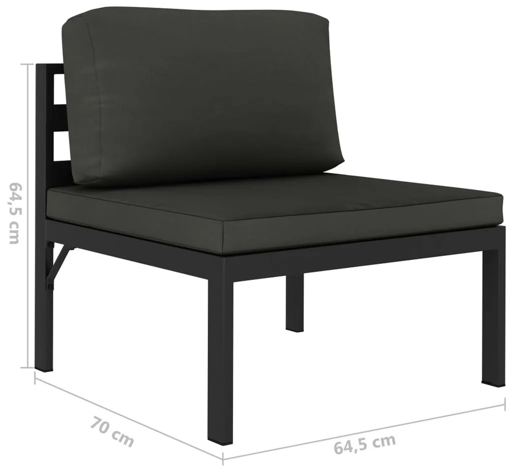 4 pcs conjunto lounge jardim com almofadões alumínio antracite